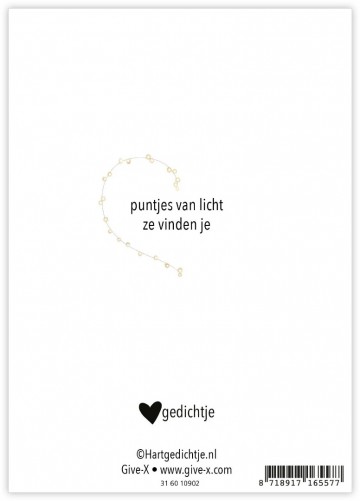 Achterzijde kaart puntjes van licht