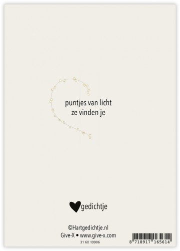 Achterzijde wenskaart omdat jij al het goud waard bent