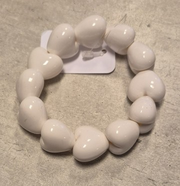 Armband harten acryl groot wit