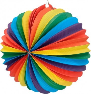 Ballonlampion regenboog 25cm