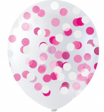 Confettiballonnen 6 stuks roze ad2615 0