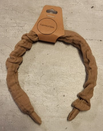Haarband stof bruin