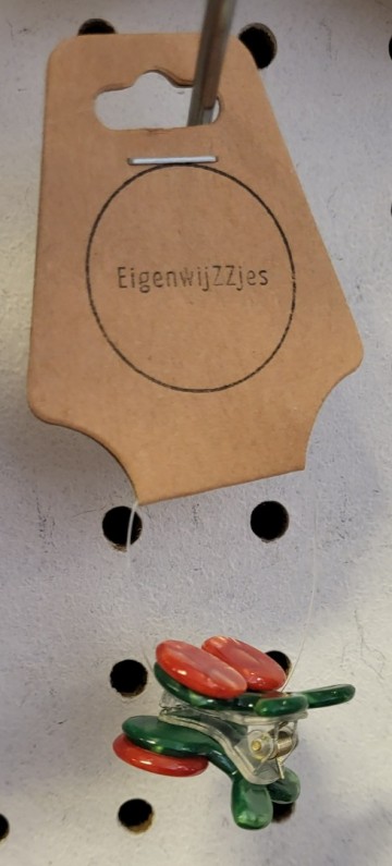 Haarclip kersje groen   rood1jpg