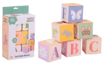 Happy world bad blokken pastel 6 stuks