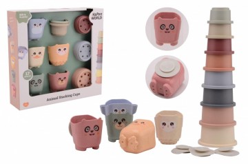 Happy world bio plastic stapel emmers en bekers in doos jt22287 0