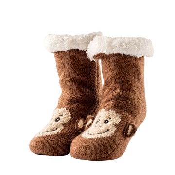 Housesocks monkey bruin textino kids