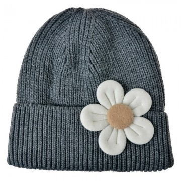 Jzkca0008g muts kind grijs synthetisch bloem