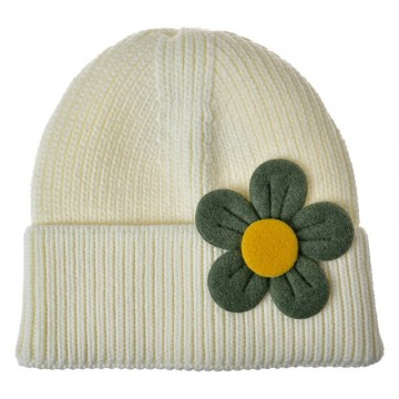 Jzkca0008w muts kind wit synthetisch bloem