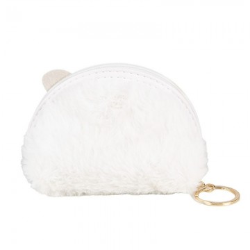 Jzwa0209 portemonnee 12x9 cm wit synthetisch kat make up tasje 1