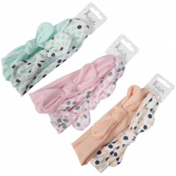 Kinderhoofdband jersey strik stippen 0