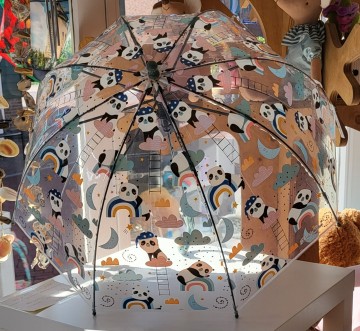 Kinderparaplu blauw   panda