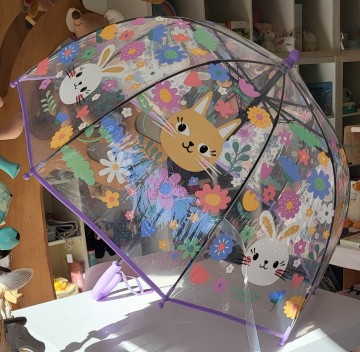 Kinderparaplu paars konijn