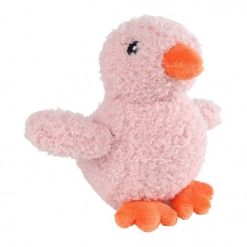Knuffel eend pluche roze 12cm