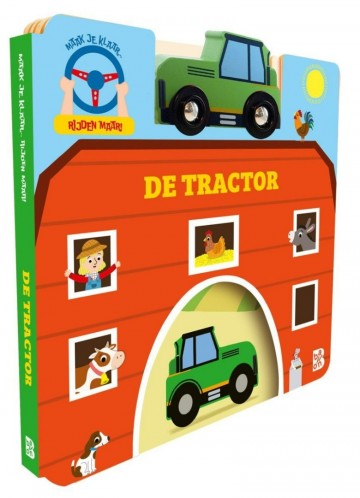 Maak je klaar rijden maar de tractor kartonboek met houten tractor ba42996 0