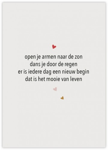 Open je armen naar de zon