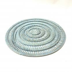 Placemat rattan open blue3864