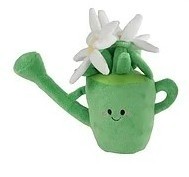 Pluche gieter met bloem   groen