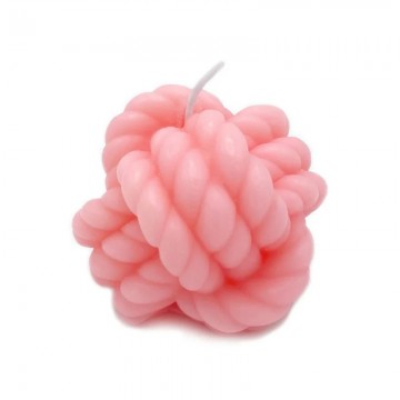 Ravie knot kaars zalmroze