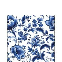 Servet delft blue florals 25x25cm
