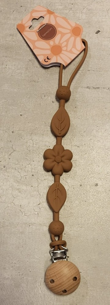 Siliconen speenkoord bruin