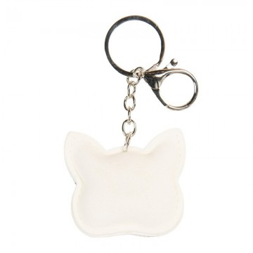 Sleutelhanger kat 6x2x11 cm zilverkleurig synthetisch 1