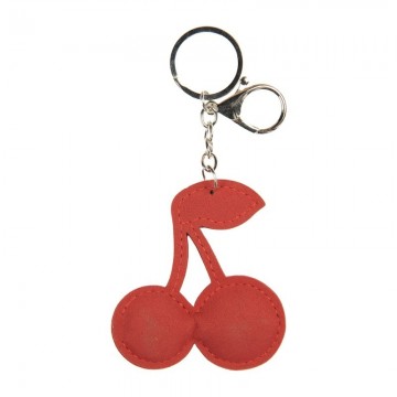 Sleutelhanger kersen 7x2x13 cm rood synthetisch 1