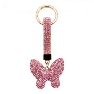 Sleutelhanger roze metaal