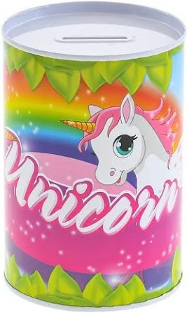 Spaarpot blik unicorn