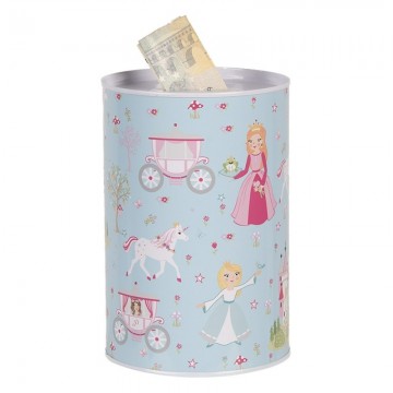 Spaarpot o 10x15 cm blauw metaal 1