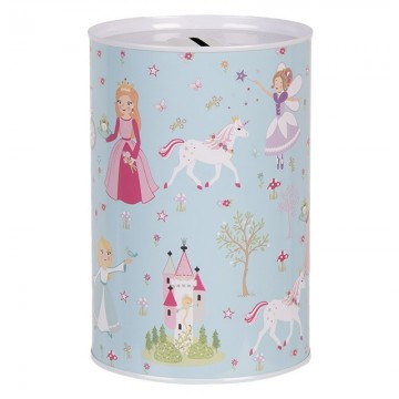 Spaarpot o 10x15 cm blauw metaal