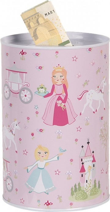 Spaarpot roze metaal 2