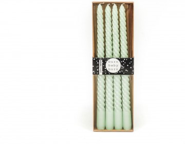Twisted candles mintgroen 30cm