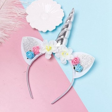 Unicorn hoofdband zilver