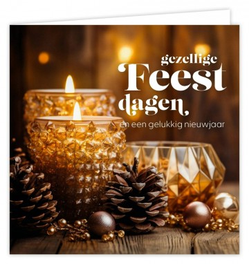 Wenskaart gezellige feestdagen en een gelukkig nieuwjaar