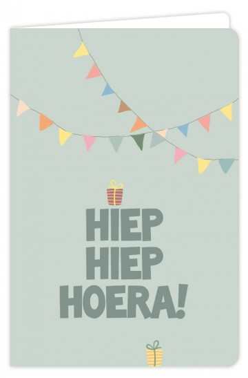 Wenskaart hiep hiep hoera flow