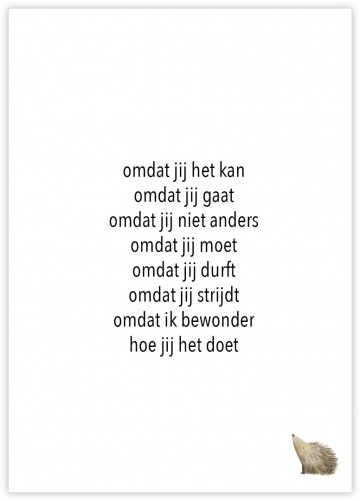 Wenskaart omdat jij het kan omdat