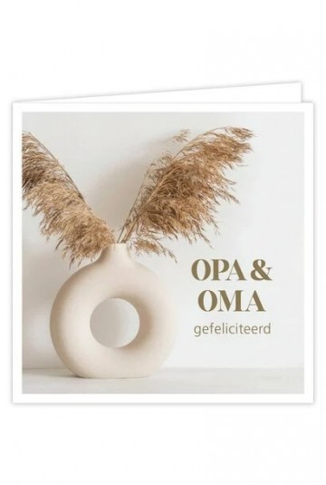 Wenskaart opa  oma gefeliciteerd