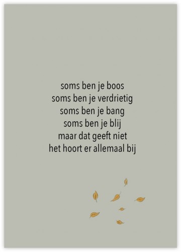 Wenskaart soms ben je boos