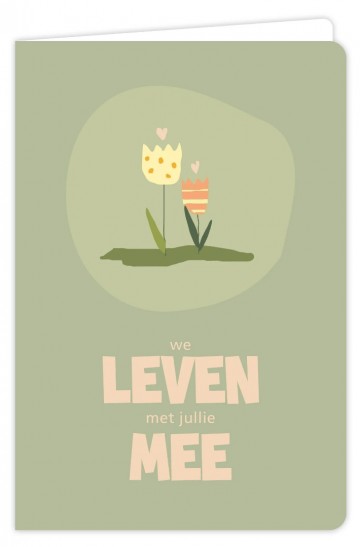 Wenskaart we leven met jullie mee