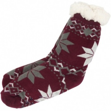 Wintersokken sneeuwvlok burgundy